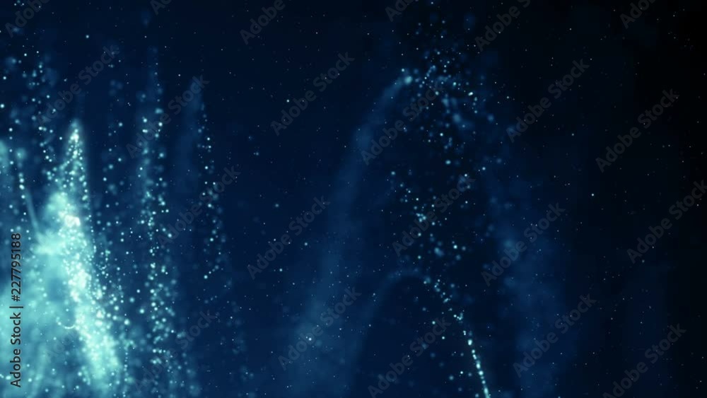 Particles blue bokeh dust abstract light motion titles cinematic background loop