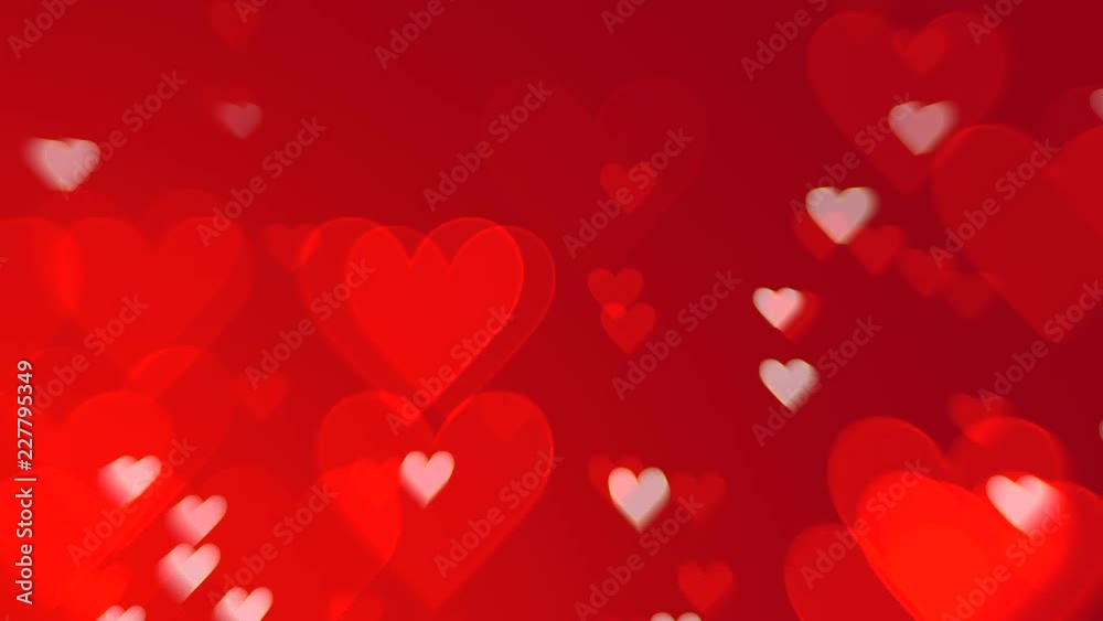 Valentine day with floating hearts against red gradient background. Romance, love, marriage concept Valentine day with floating hearts against red gradient background. Romance, love, marriage concept