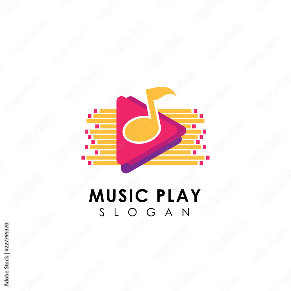 music play logo design template. music icon symbol design