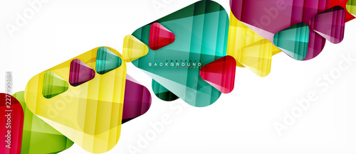 Glass triangles modern geometric composition, abstract background