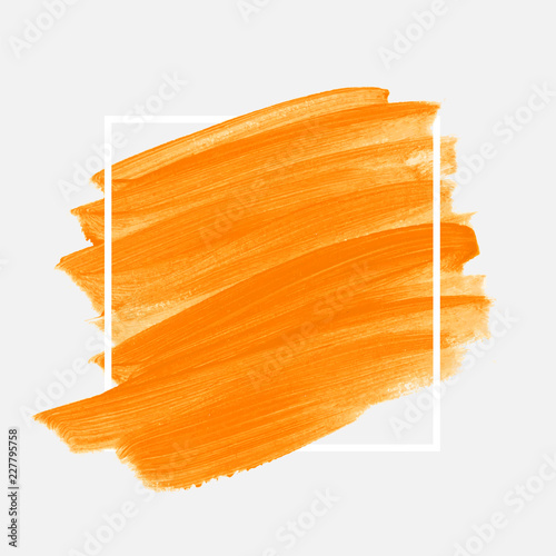 Brush painted acrylic abstract background illustration vector over square frame. Perfect watercolor design for headline, logo and sale banner. 