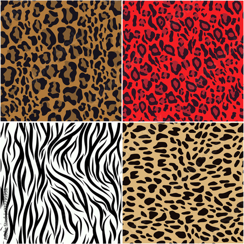 set of animal seamless patterns