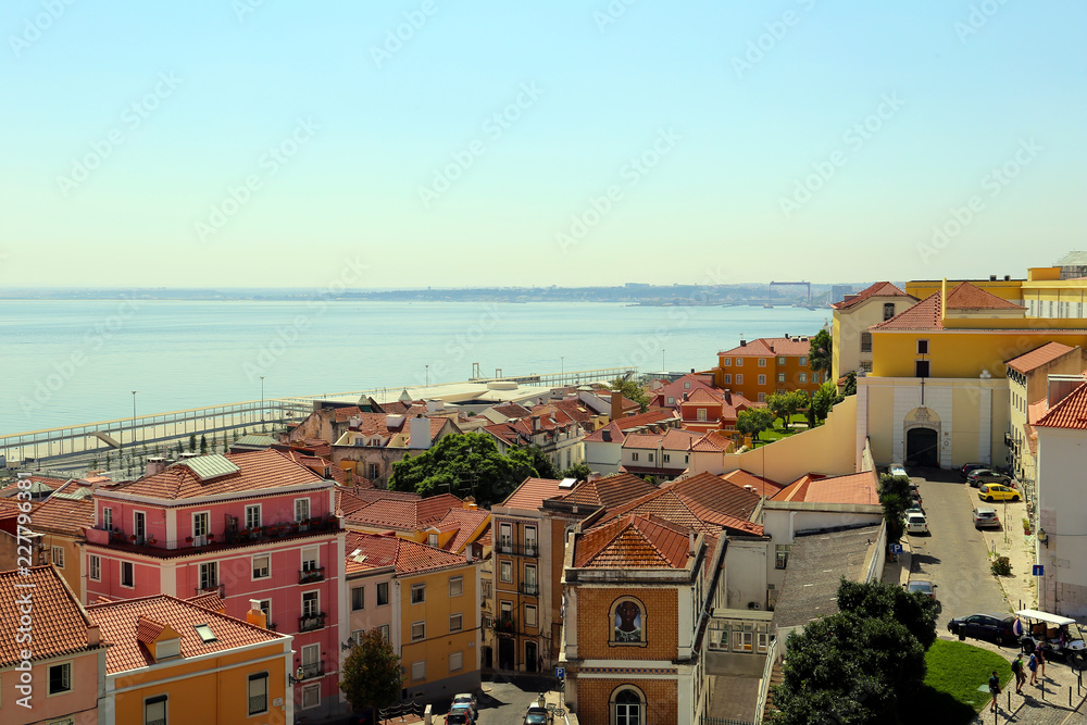 View of Lisbon and of Tagus river, Portugal