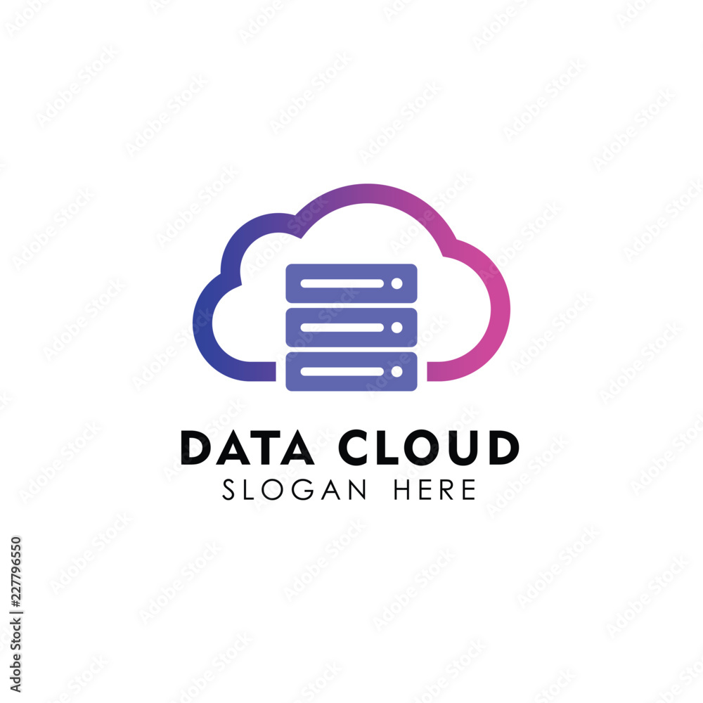 data cloud logo design template. server cloud logo design