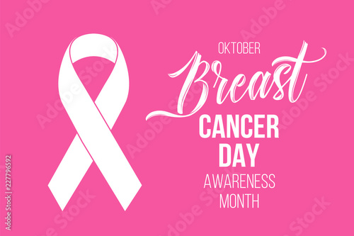 National world Breast Cancer Awareness Month oktober ribbon pink background vector.