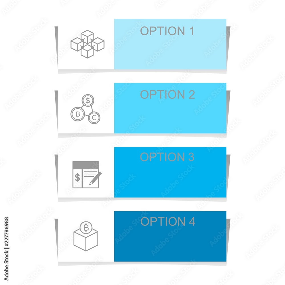 Infographic design elements for business data with four options, parts, steps, levels or processes. Vector graphic Illustration.