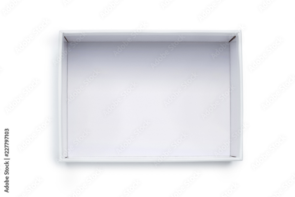 Empty white cardboard isolated on white background Empty white cardboard isolated on white background