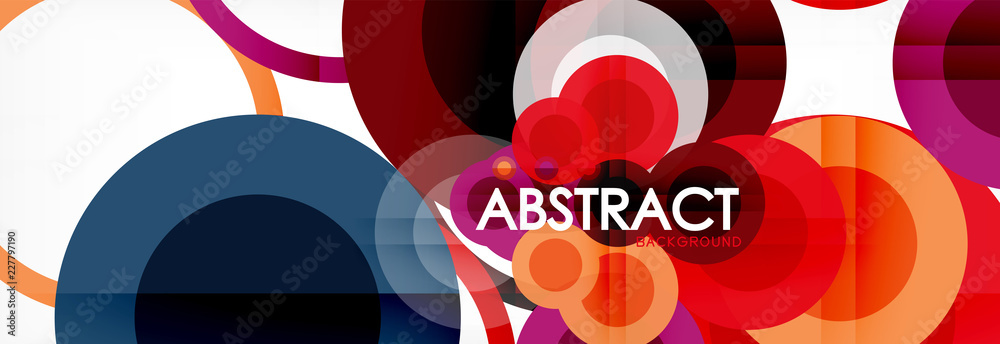 Fototapeta premium Abstract colorful geometric composition - multicolored circle background