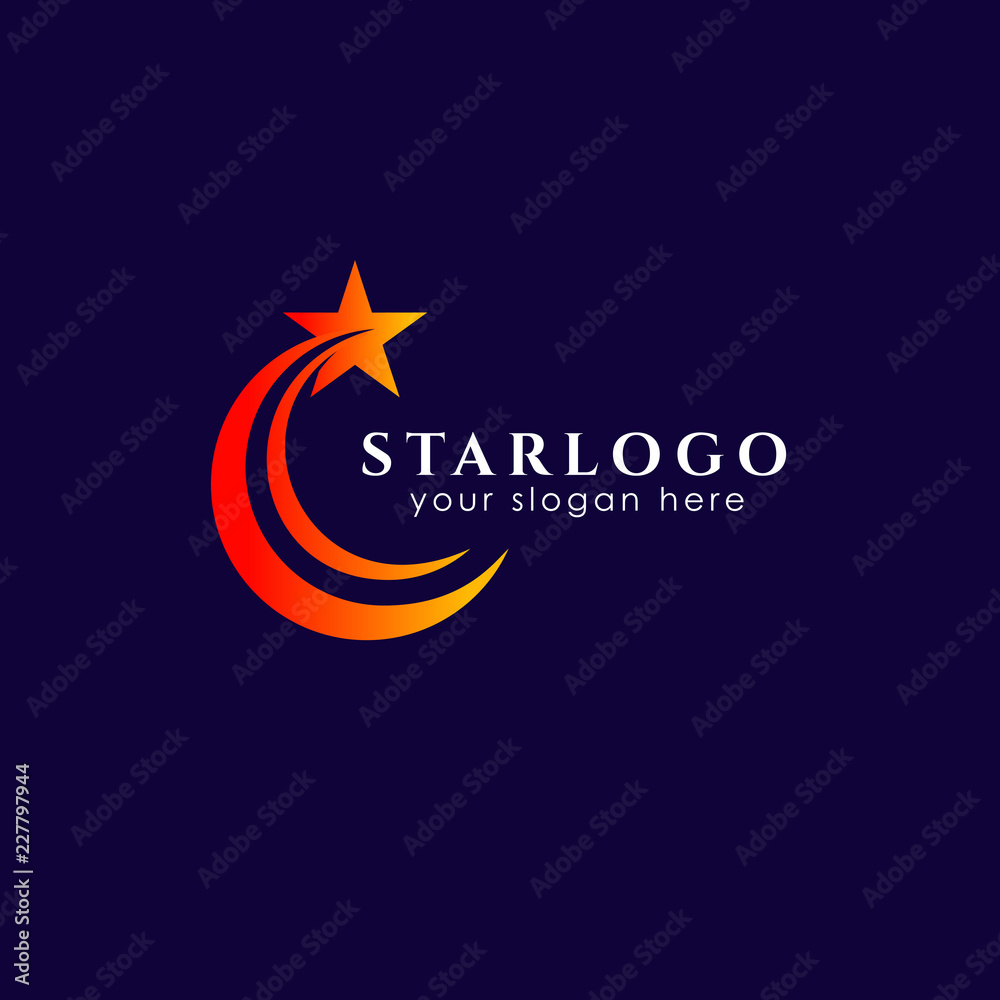 Fotografie flying star logo design stock template. star vector icon