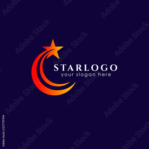 flying star logo design stock template. star vector icon