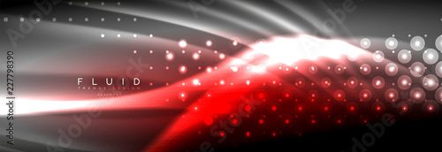 Liquid neon flowing waves, glowing light lines background