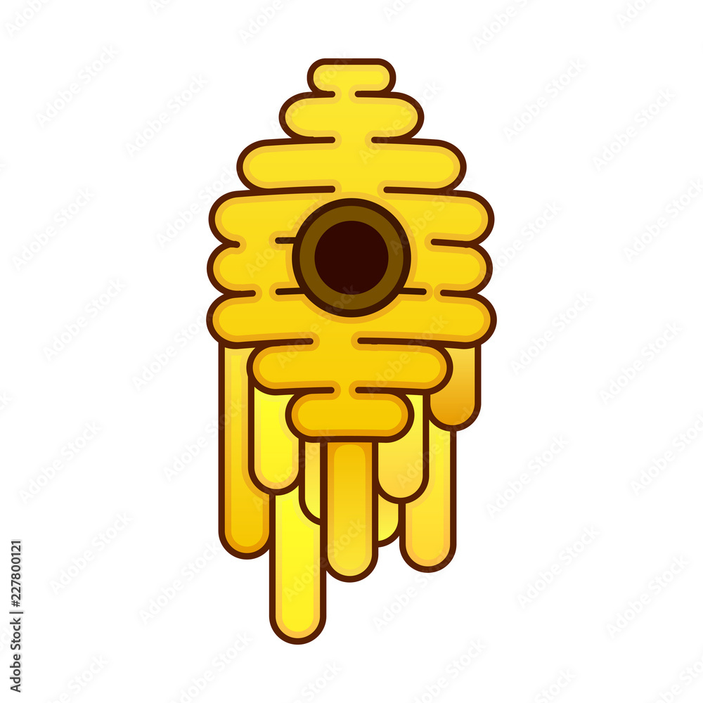 Yellow bee hive on a white background. Bee hive isolate. Yellow bee hive on a white background. Bee hive isolate.