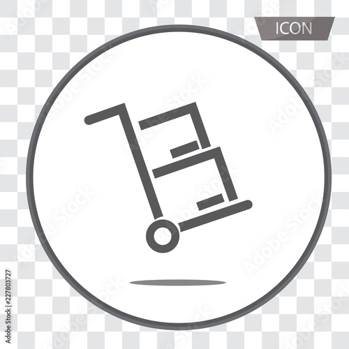 handcart icon vector isolated on transparent background.