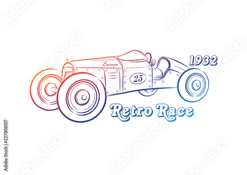 Vintage Sport Racing Car . Antique Retro Car