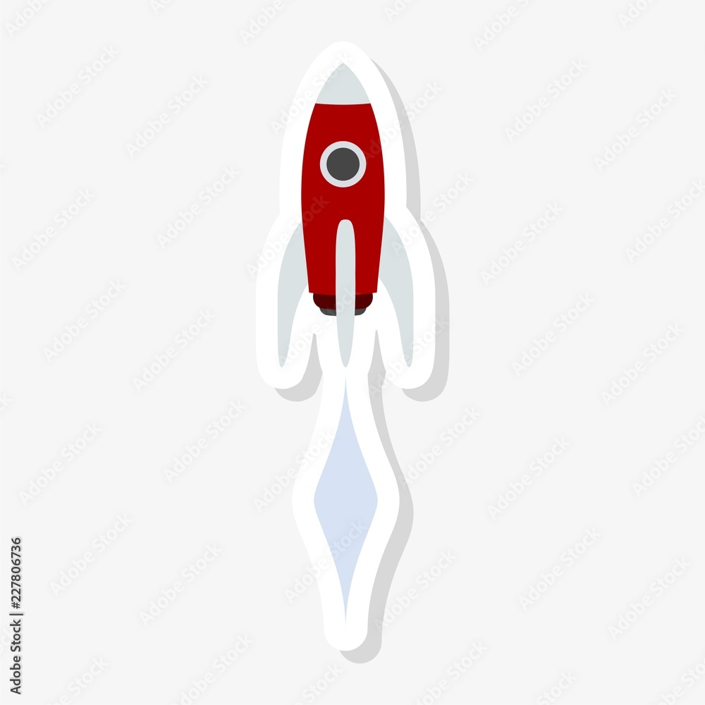 Business startup launch concept, Rocket sticker Business startup launch concept, Rocket sticker