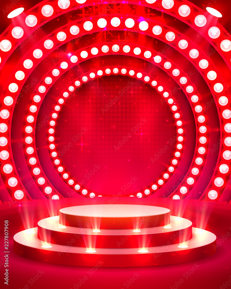 Stage podium with lighting, Stage Podium Scene with for Award Ceremony