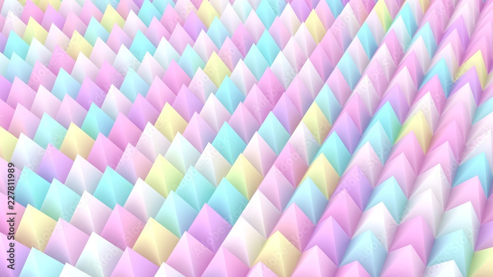 3d pyramids pastel background. Trendy wallpaper. Calm pastel colors. Modern  3d illustration. Abstract. Spikes abstract. Sharp objects. Stock  Illustration | Adobe Stock