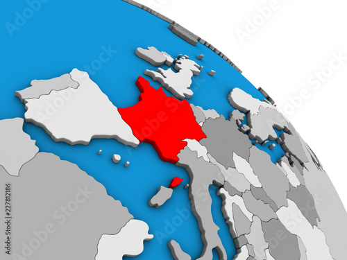 France on simple blue political 3D globe.