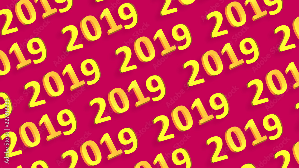 2019 retro signs wallpaper. New Year background. 2019 numbers. Abstract shapes 3d. Retro colors. Year of Earth Pig. Winter holiday. Happy New Year. Vintage style illustration. 2019 retro signs wallpaper. New Year background. 2019 numbers. Abstract shapes 3d. Retro colors. Year of Earth Pig. Winter holiday. Happy New Year. Vintage style illustration.