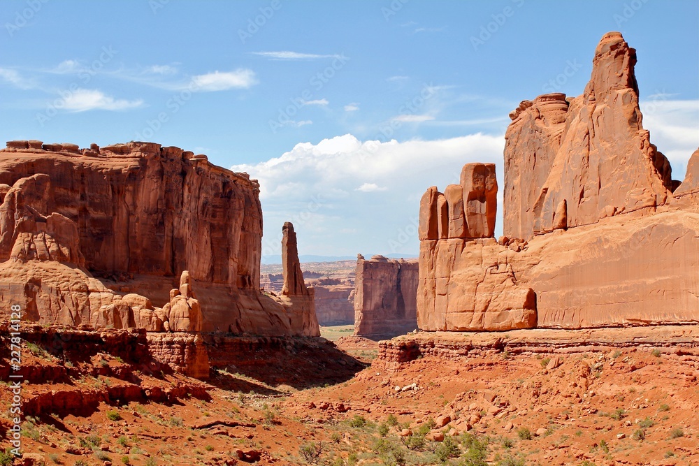 Moab, USA - July 7, 2018: Arches National Park in Utah near Moab