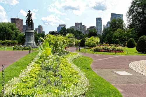 Boston, USA - July 31, 2014: Boston Public Garden in summer photo