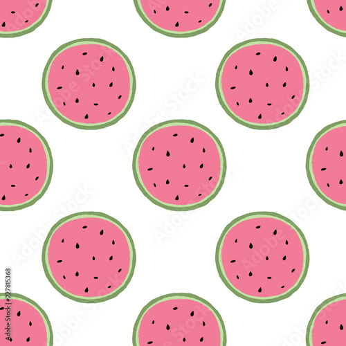 vector pattern of red watermelon slices