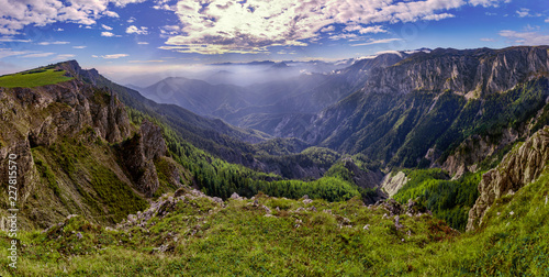 Panorama of the Alps. view of the mountain valley.