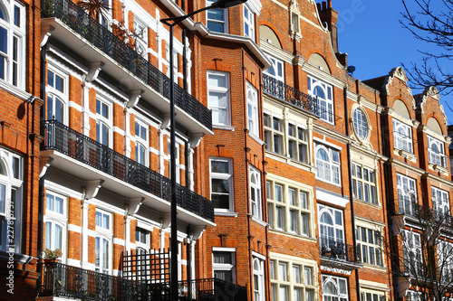 Victorian, red brick houses in London