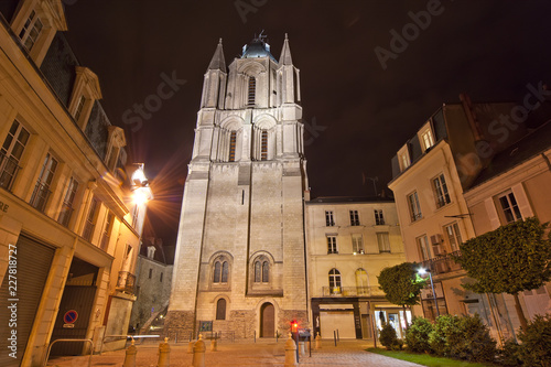 Saint-Maurice Cathedral at night, Angers in France