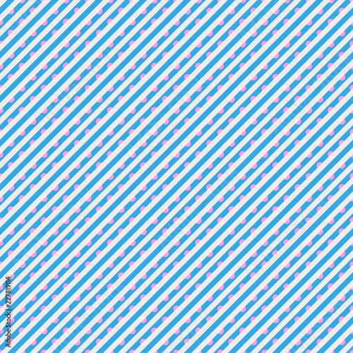 Seamless striped pattern with dots. Diagonal stylish pattern with stripes. Abstract geometric wallpaper of the surface. Printing on t-shirts, posters and other. Wrapping paper