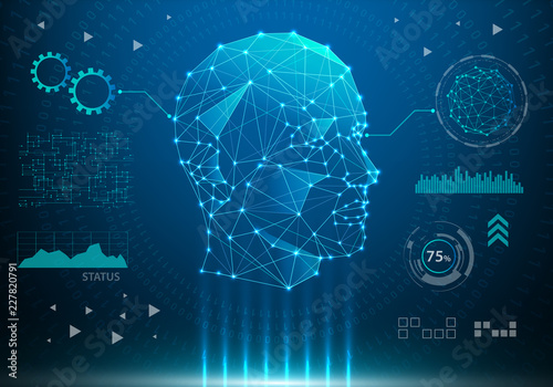 Abstract artificial intelligence, technology and science background