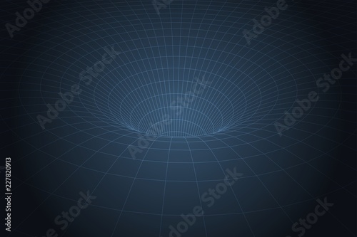 Obraz na plátně Curved spacetime caused by gravity of blackhole