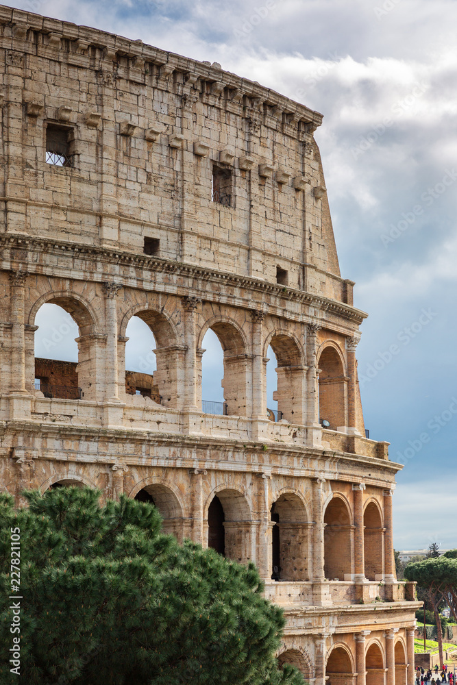 The Colosseum in the center of Rome, Italy