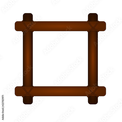 Wooden frame isolated on wh...