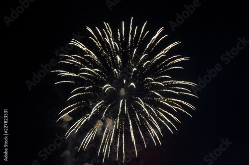 golden fireworks in black background