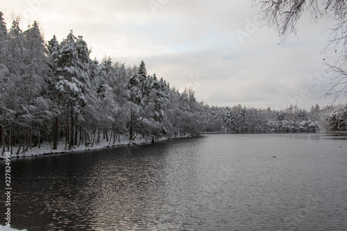 First snow at nearby lake