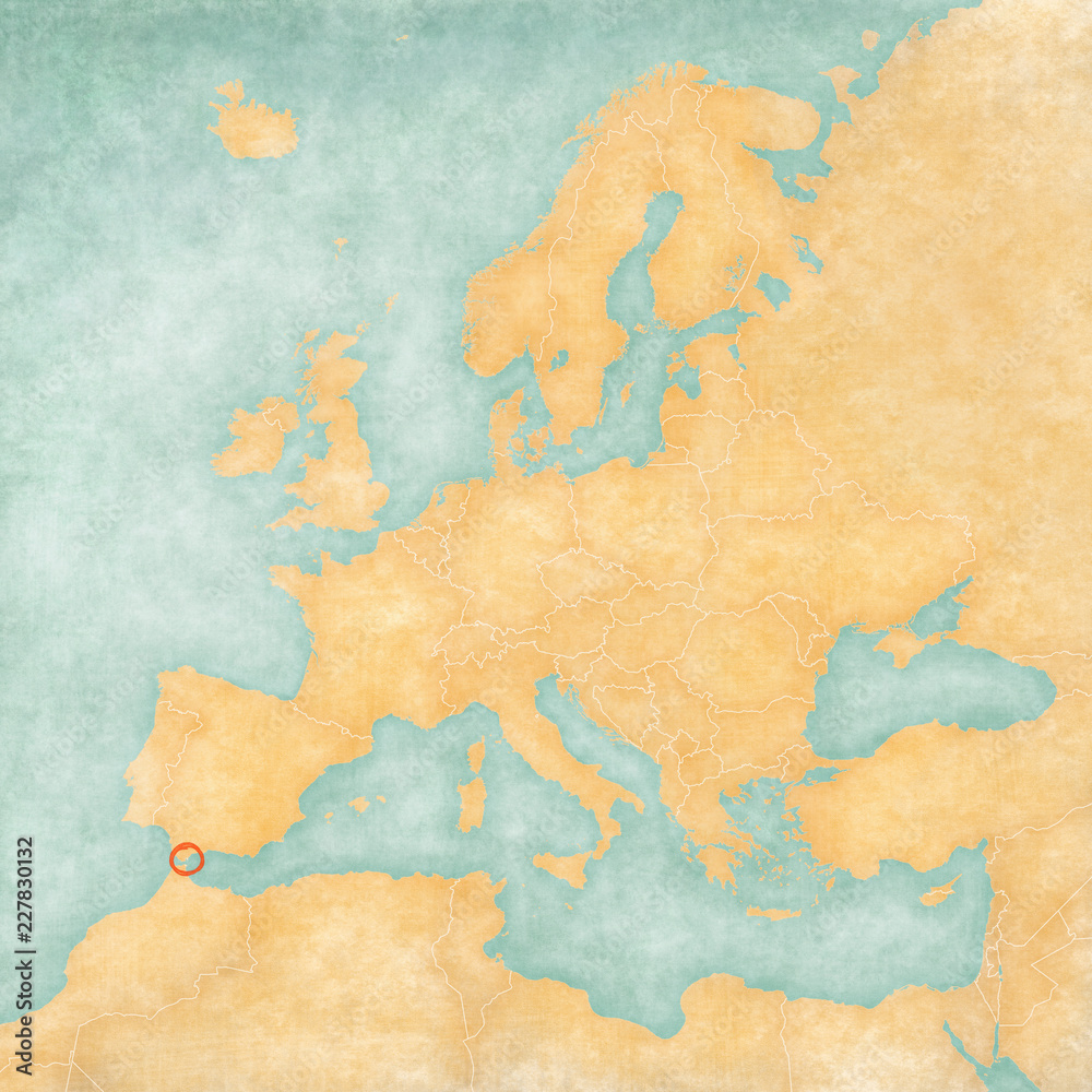 Map of Europe - Gibraltar