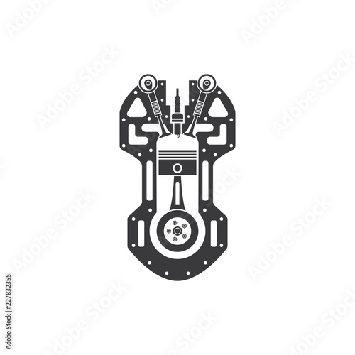 engine black icon on white background