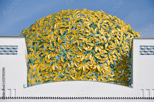 Exterior of Golden dome of Vienna Secession building. August 2018