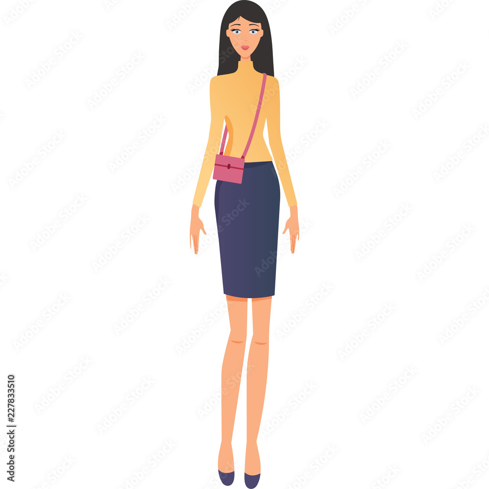 fashionable modern girl in beautiful multi-colored clothes. fashionable modern girl in beautiful multi-colored clothes.