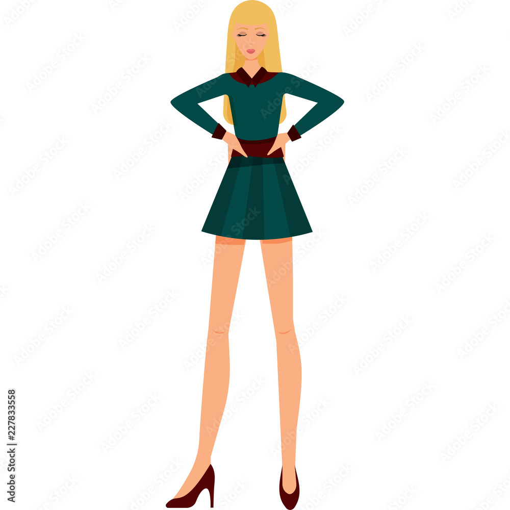 fashionable modern girl in beautiful multi-colored clothes. fashionable modern girl in beautiful multi-colored clothes.