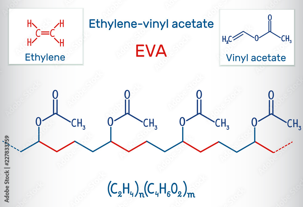Arctic I forhold krænkelse Ethylene-vinyl acetate (EVA). It is is the copolymer of ethylene and vinyl  acetate. Structural chemical formula Stock Vector | Adobe Stock