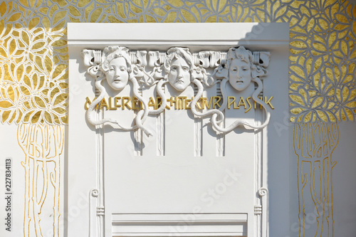 detail of Golden dome of Vienna Secession building. August 2018