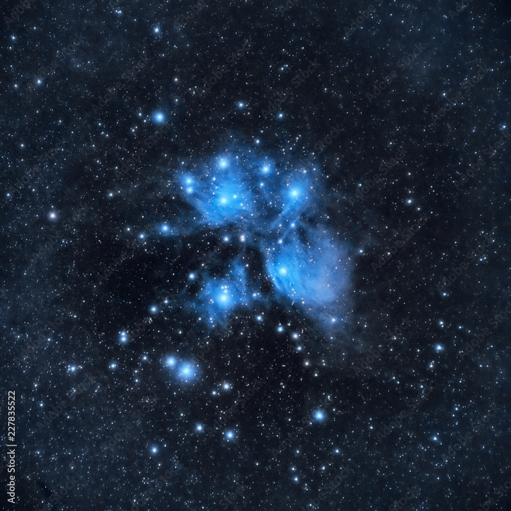 M45, Pleiades cluster or the seven sisters M45, Pleiades cluster or the seven sisters