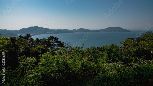 landscape with of a bay and mountains