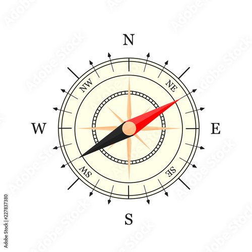 Compass wind rose hand drawn vector design element