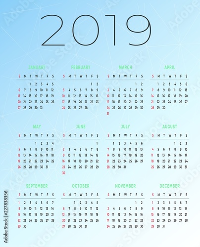 2019 calendar 3