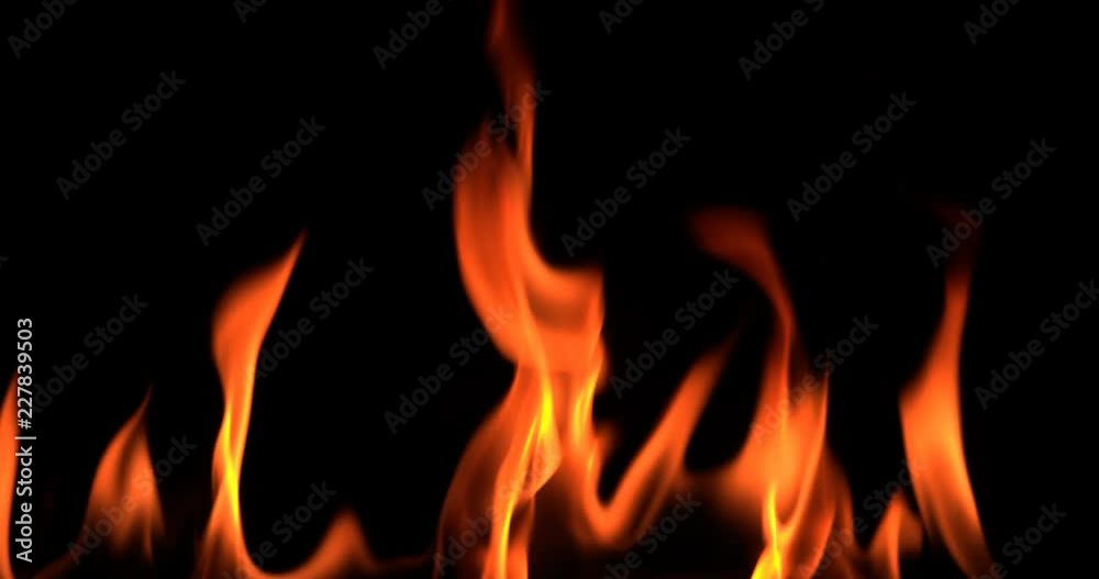 Fire flame on black background with alpha mask Fire flame on black background with alpha mask
