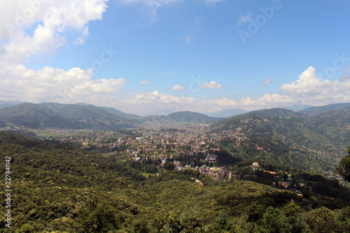 Fototapeta Naklejka Na Ścianę i Meble -  The view of Kathmandu Valley as seen from Dhulikhel after a short hike