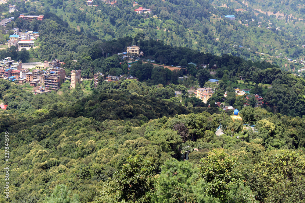 The statue of Golden Buddha as seen from Dhulikhel hill